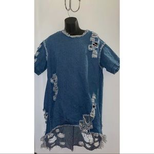 Denim Ripped Dress